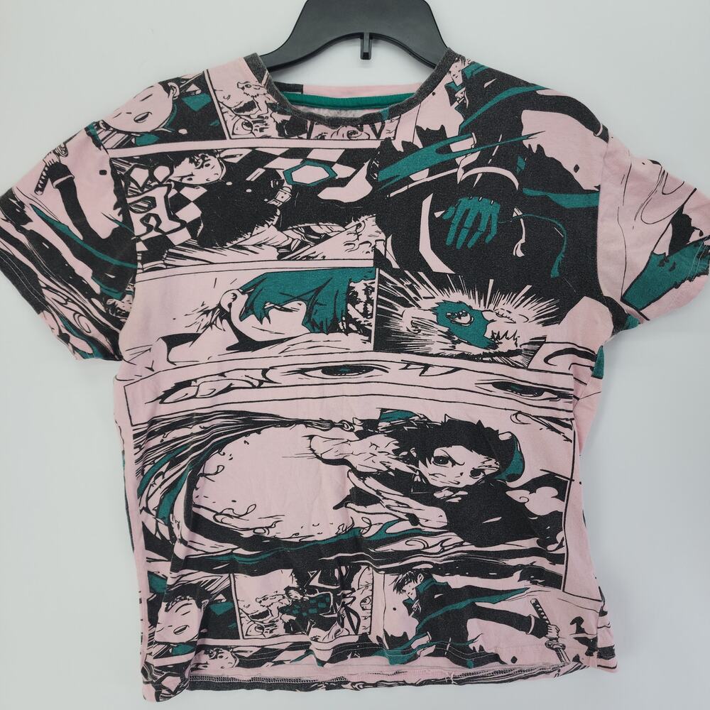 Demon Slayer Manga All Over Print Pink T-Shirt Seven Souls Anime Size M